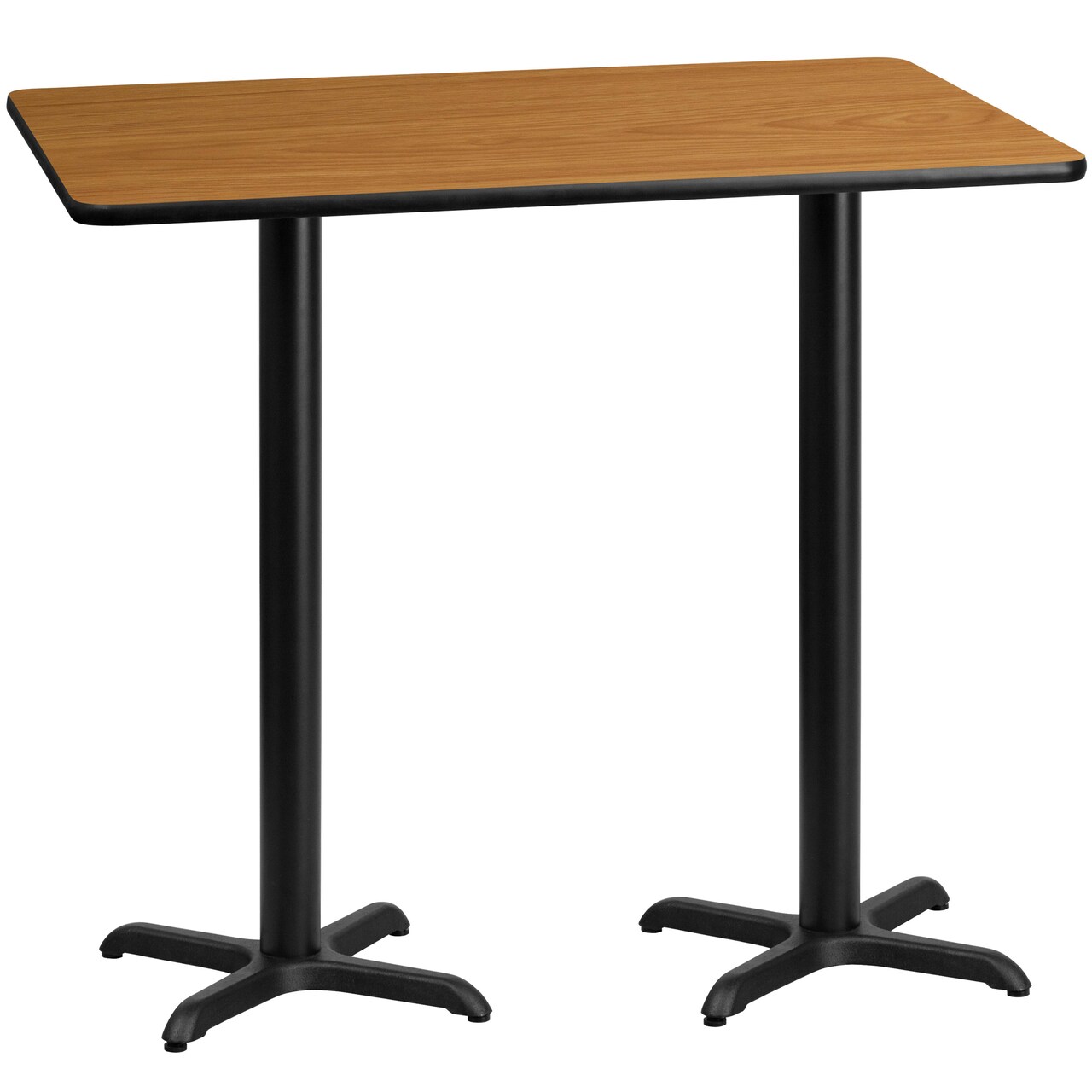 Emma and Oliver 30"x60" Rectangular Laminate Bar Table with 22"x22" Bases